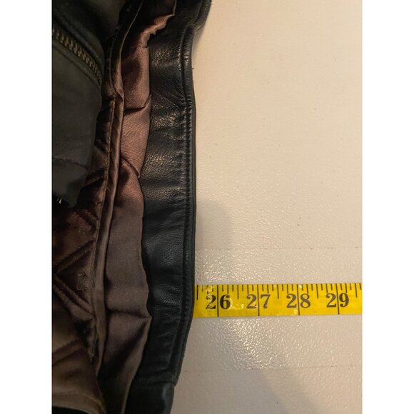 Andrew Marc Mens Black Leather Jacket Thermolite Plus Quilted Lining Large - Picture 11 of 15